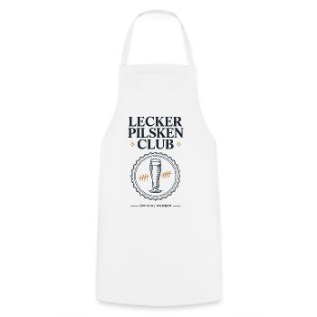Bier Lecker Pilsken Club Ruhrpott Pils Bierchen - Kochschürze - Weiß - Vorne - AI Model Male 185 dark (185cm)