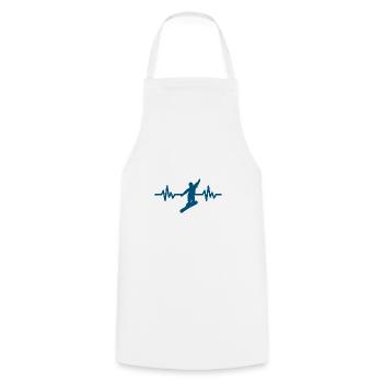 Heartbeat Snowboard - Winter Sports Snow Slope - Cooking Apron - white - Front - AI Model Male 185 dark (185cm)