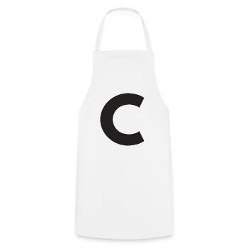 C - Kochschürze - Weiß - Vorne - AI Model Male 185 dark (185cm)
