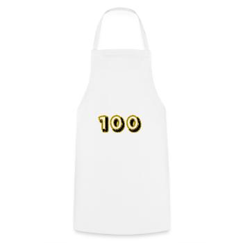 100. 100 JAHRE. 100-JÄHRIGES JUBILÄUM. 100. GEBURTSTAG - Kochschürze - Weiß - Vorne - AI Model Male 185 dark (185cm)