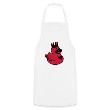 Duck the King - Cooking Apron - white - Front - AI Model Male 185 dark (185cm)