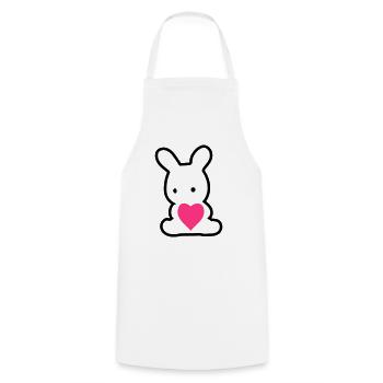 Valentinstag Hase - Kochschürze - Weiß - Vorne - AI Model Male 185 dark (185cm)