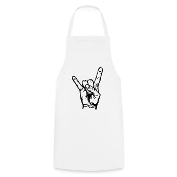 Rock Hand Musik Pommesgabel Festival Metal Music - Tablier de cuisine - blanc - Devant - AI Model Male 185 dark (185cm)
