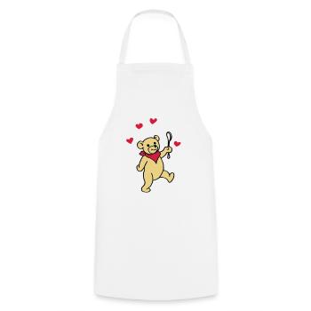 Bébé nounours - Tablier de cuisine - blanc - Devant - AI Model Male 185 dark (185cm)