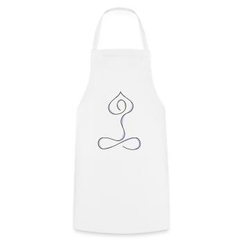 Yoga posture - Cooking Apron - white - Front - AI Model Male 185 dark (185cm)