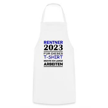 Rentner 2023 - Kochschürze - Weiß - Vorne - AI Model Male 185 dark (185cm)