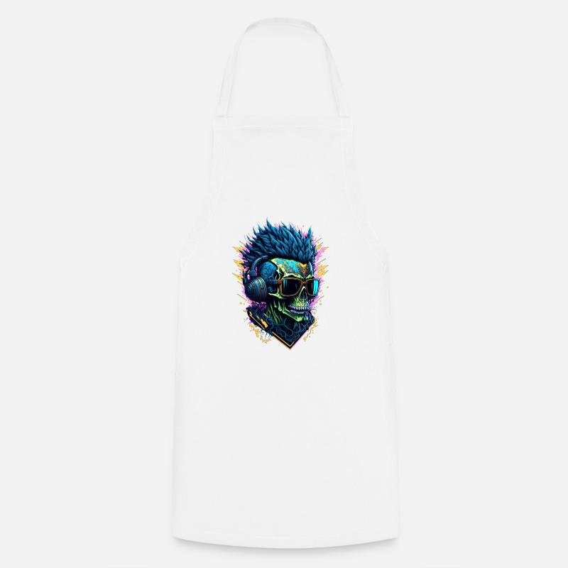 Punkrock Skull - Cooking Apron - white