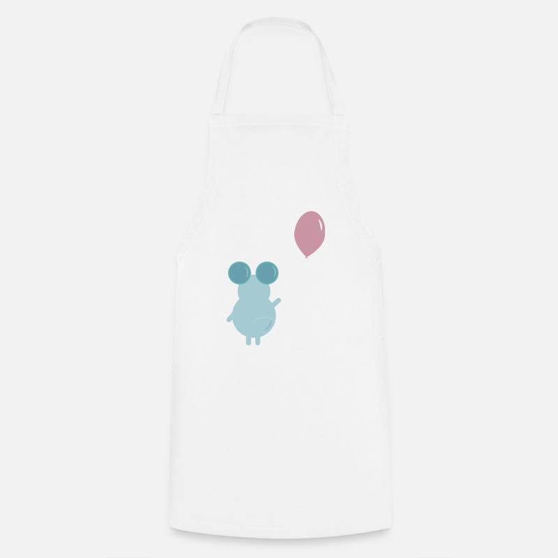 MOUSE HOLDING A BALLOON ILLUSTRATION - Cooking Apron - white