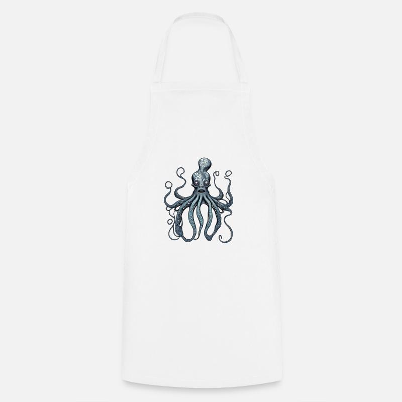 Octopus Bun Vibes - Cooking Apron - white