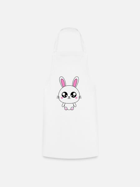 Cute Rabbit - Cooking Apron - white