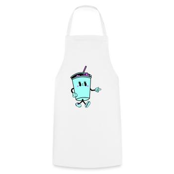drink cartoon - Kochschürze - Weiß - Vorne - AI Model Male 185 dark (185cm)