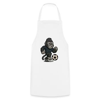 gorilla fussball - Kochschürze - Weiß - Vorne - AI Model Male 185 dark (185cm)