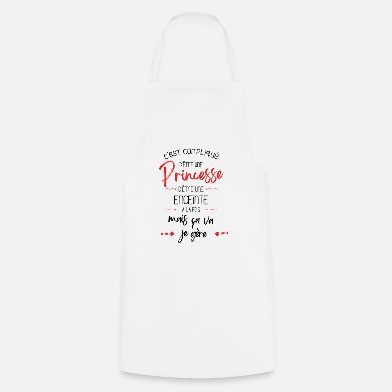 Princesse et Enceinte - Tablier de cuisine - blanc