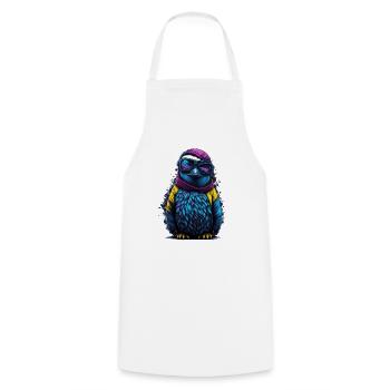 Cool Penguin, Hiphop, Graffiti - Cooking Apron - white - Front - AI Model Male 185 dark (185cm)