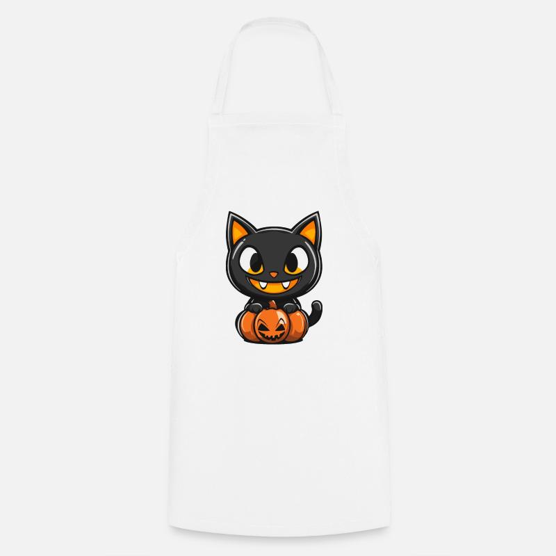 Cat Halloween Cat - Cooking Apron - white