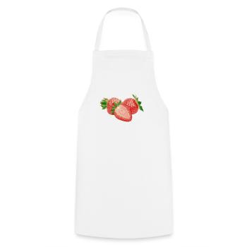 strawberry - Cooking Apron - white - Front - AI Model Male 185 dark (185cm)