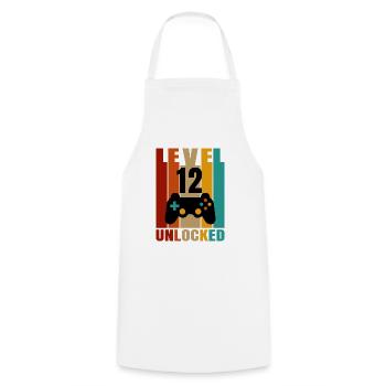12th birthday gamer - Cooking Apron - white - Front - AI Model Male 185 dark (185cm)