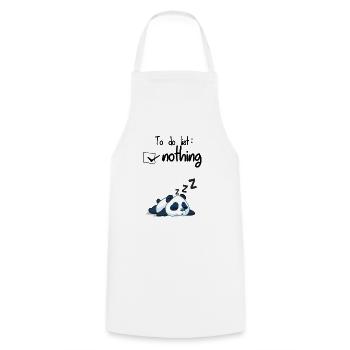 The list of things to do: nothing. Sleeping panda - Cooking Apron - white - Front - AI Model Male 185 dark (185cm)