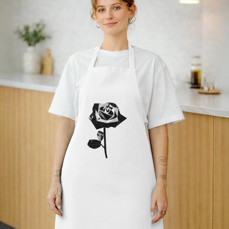 Polygon black rose Cooking Apron