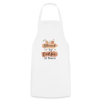 Birthday 32 Gift Quote Funny - Cooking Apron - white - Front - AI Model Male 185 dark (185cm)