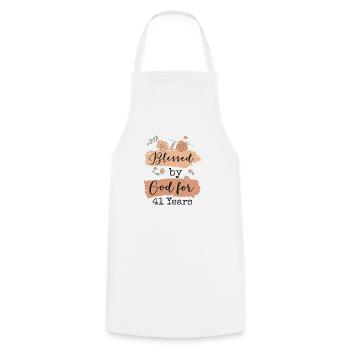 Birthday 41 Gift Quote Funny - Cooking Apron - white - Front - AI Model Male 185 dark (185cm)