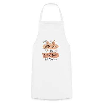 Birthday 42 Gift Quote Funny - Cooking Apron - white - Front - AI Model Male 185 dark (185cm)