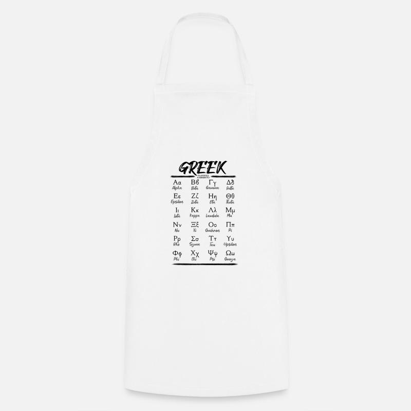 Greek Alphabet Letters Learning - Cooking Apron - white