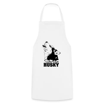 SIBERIAN HUSKY howling Wilsign's sled dog - Cooking Apron - white - Front - AI Model Male 185 dark (185cm)