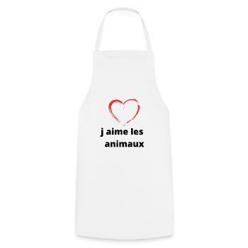 j aime les animaux - Tablier de cuisine - blanc - Devant - AI Model Male 185 dark (185cm)