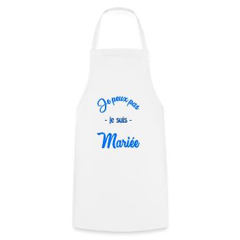 WEDDING. HEART. COUPLE. JUST MARRIED. Bachelorette party - Cooking Apron - white - Front - AI Model Male 185 dark (185cm)