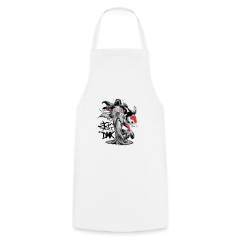 Schöner Koi Karpfen schwimmt seine Runden - Kochschürze - Weiß - Vorne - AI Model Male 185 dark (185cm)