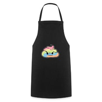 Regenbogen Haufen - Poo grummelige Kacke - Kochschürze - Schwarz - Vorne - AI Model Male 185 dark (185cm)