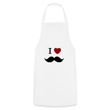 I love Beards - Cooking Apron - white - Front - AI Model Male 185 dark (185cm)