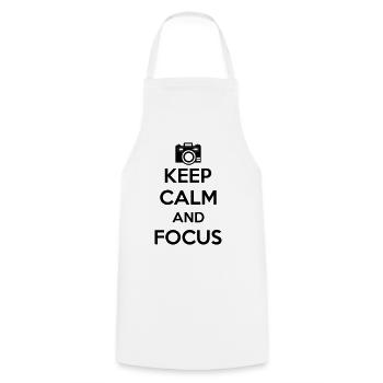 Gardez le calme et Photographie Mise au point - Tablier de cuisine - blanc - Devant - AI Model Male 185 dark (185cm)
