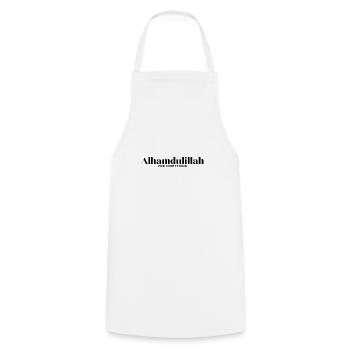 Alhamdoulillah pour tout /Islam/Musulman/Allah - Tablier de cuisine - blanc - Devant - AI Model Male 185 dark (185cm)