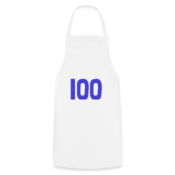 100. 100 JAHRE. 100-JÄHRIGES JUBILÄUM. 100. GEBURTSTAG - Kochschürze - Weiß - Vorne - AI Model Male 185 dark (185cm)