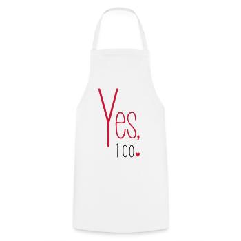 Oui je fais bachelorette party mariée groomheart - Tablier de cuisine - blanc - Devant - AI Model Male 185 dark (185cm)