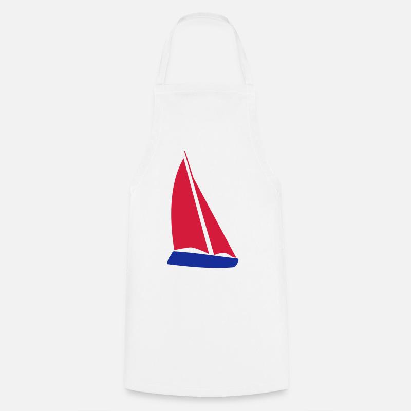 sailboat - Cooking Apron - white