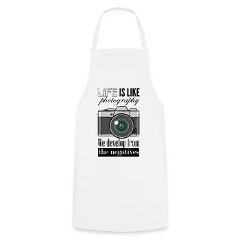 Life Is Like Photography We Develop From Negatives - Cooking Apron - white - Front - AI Model Male 185 dark (185cm)