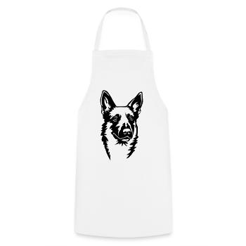 La tête de Malinoi - Tablier de cuisine - blanc - Devant - AI Model Male 185 dark (185cm)