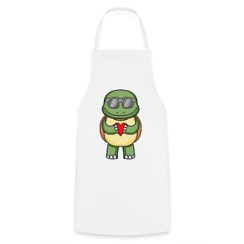 Tortue avec lunettes de soleil et cœur - Tablier de cuisine - blanc - Devant - AI Model Male 185 dark (185cm)
