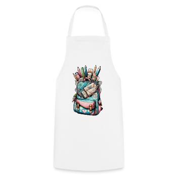 Colourful school bag with lovely details - Cooking Apron - white - Front - AI Model Male 185 dark (185cm)