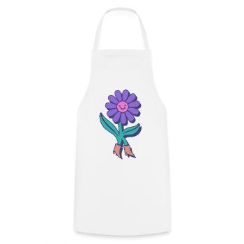 Happy Flower Cartoon - Cooking Apron - white - Front - AI Model Male 185 dark (185cm)