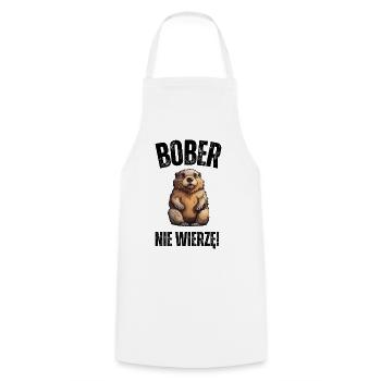 Playful otter with a loving look (BOBER) - Cooking Apron - white - Front - AI Model Male 185 dark (185cm)