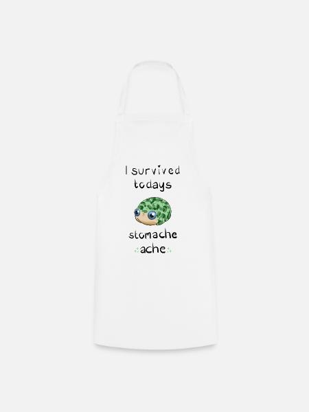 I survived todays stomach ache - Kochschürze - Weiß