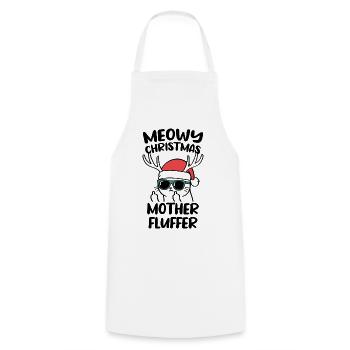 Chattes Mamans Poulettes de Noël Miaulées - Tablier de cuisine - blanc - Devant - AI Model Male 185 dark (185cm)