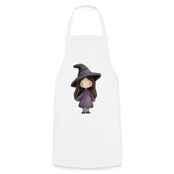Kleine Hexe, magische Kinderillustration - Kochschürze - Weiß - Vorne - AI Model Male 185 dark (185cm)