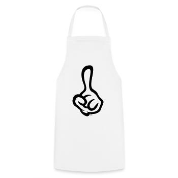 Index levé (doigt / main gauche / 1C) - Tablier de cuisine - blanc - Devant - AI Model Male 185 dark (185cm)