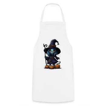Halloween - Zombie - Horror - Witch - Cooking Apron - white - Front - AI Model Male 185 dark (185cm)