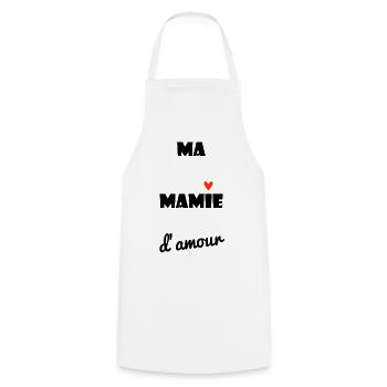 GRANNY. MAMMA. GRANDMOTHER. MOTHER'S DAY. HEART - Cooking Apron - white - Front - AI Model Male 185 dark (185cm)